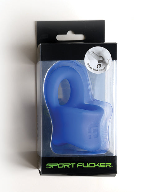 Sport Fucker Silicone Penis Enhancement Cockring Blue Ergonomic Ball Stretcher for Comfort and Support