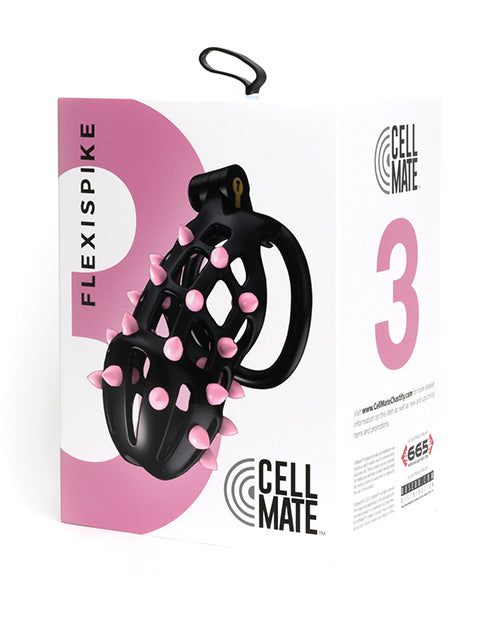 Sport Fucker Male Chastity Cage with Black and Pink Silicone Spikes and Adjustable Rings for Secure and Discreet Control
