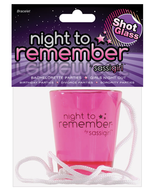 Night to Remember Shot Glass Necklace portable plastic party accessory for bachelorette celebrations