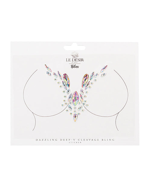 Le Desir by Shots Body Wear Dazzling V Cleavage Bling Sticker with Rhinestones for Glamorous Decoration