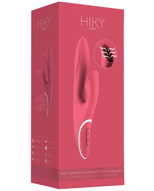Hiky Stimulator Pink Rabbit Vibrator with Clitoral Suction and Textured Cup for Dual Stimulation