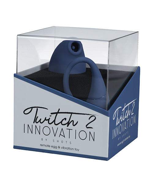 Twitch Stimulators Blue Grey Vibrator with Remote Control and Insertable Egg for Dual Stimulation Pleasure
