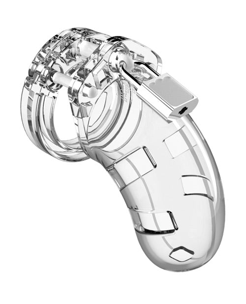 Man Cage Chastity Cage Clear Polycarbonate Adjustable Rings Hygienic Design for Secure Male Restraint