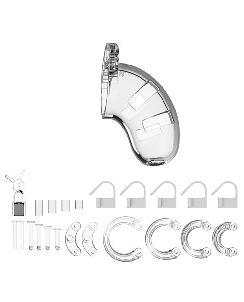 Man Cage Clear 3.5-Inch Chastity Cage with Adjustable Rings