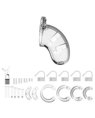 Man Cage Clear 3.5-Inch Chastity Cage with Adjustable Rings
