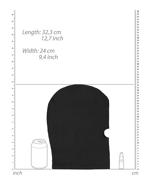 Black Stretchable Submission Mask with Rear Zipper and Breathable Fabric