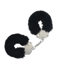 Ouch Bondage Handcuffs Heavy-duty Black Fluffy Quick-Release Restraints for Sensual Play