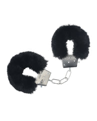Ouch Bondage Handcuffs Classic Fluffy Black with Secure Lock for Bedroom and Cosplay Restraint