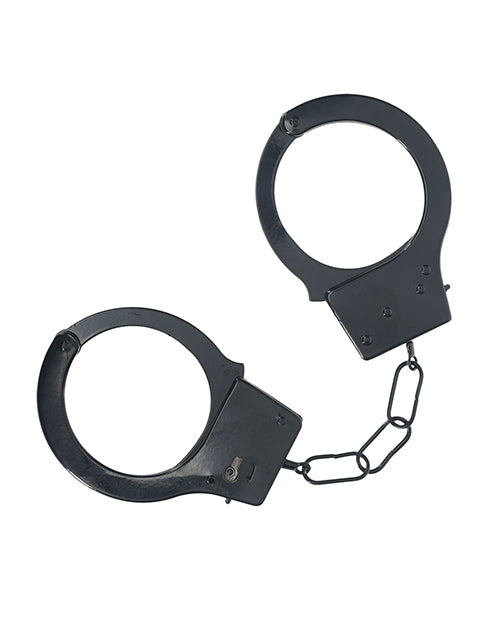 Ouch Bondage Restraints Classic Metal Handcuffs with Secure Lock and Quick Release for Bedroom Play