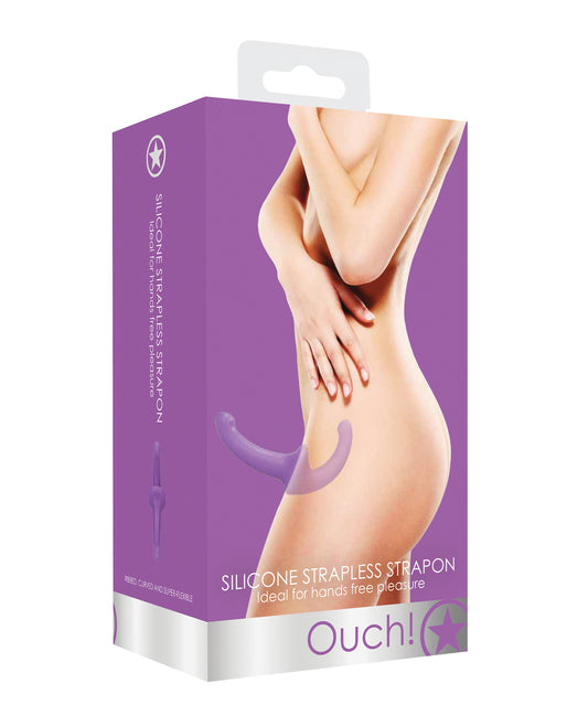 Ouch Strap Ons Strapless Silicone Dildo with Curved G-Spot Design for Couples Pleasure