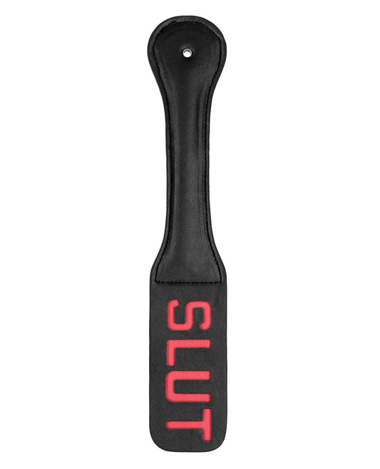 Ouch Bondage Paddle Faux Leather Reversed Slut Imprint for BDSM Impact Play