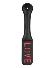Ouch Bondage Paddle Faux Leather Reversed LOVE Design Stitched Detailing for Sensual Impact Play