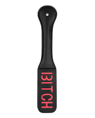 Ouch Bondage Paddle Faux Leather Reversible BITCH Lettering Durable Construction for Sensory Impact Play