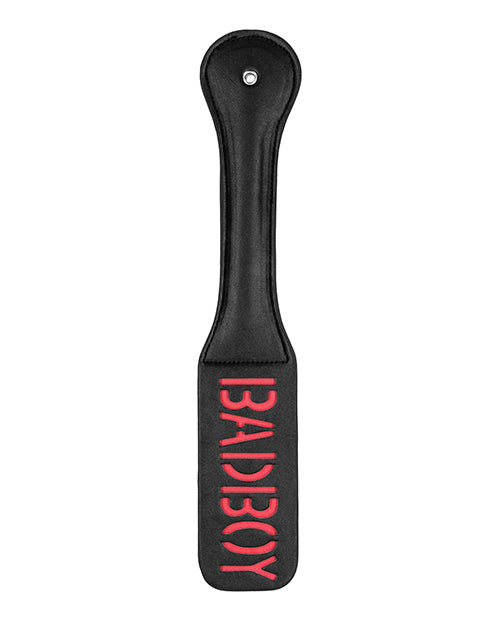 Ouch Bondage Paddle Faux Leather Reversed Bad Boy Imprint for BDSM Roleplay and Sensation Play