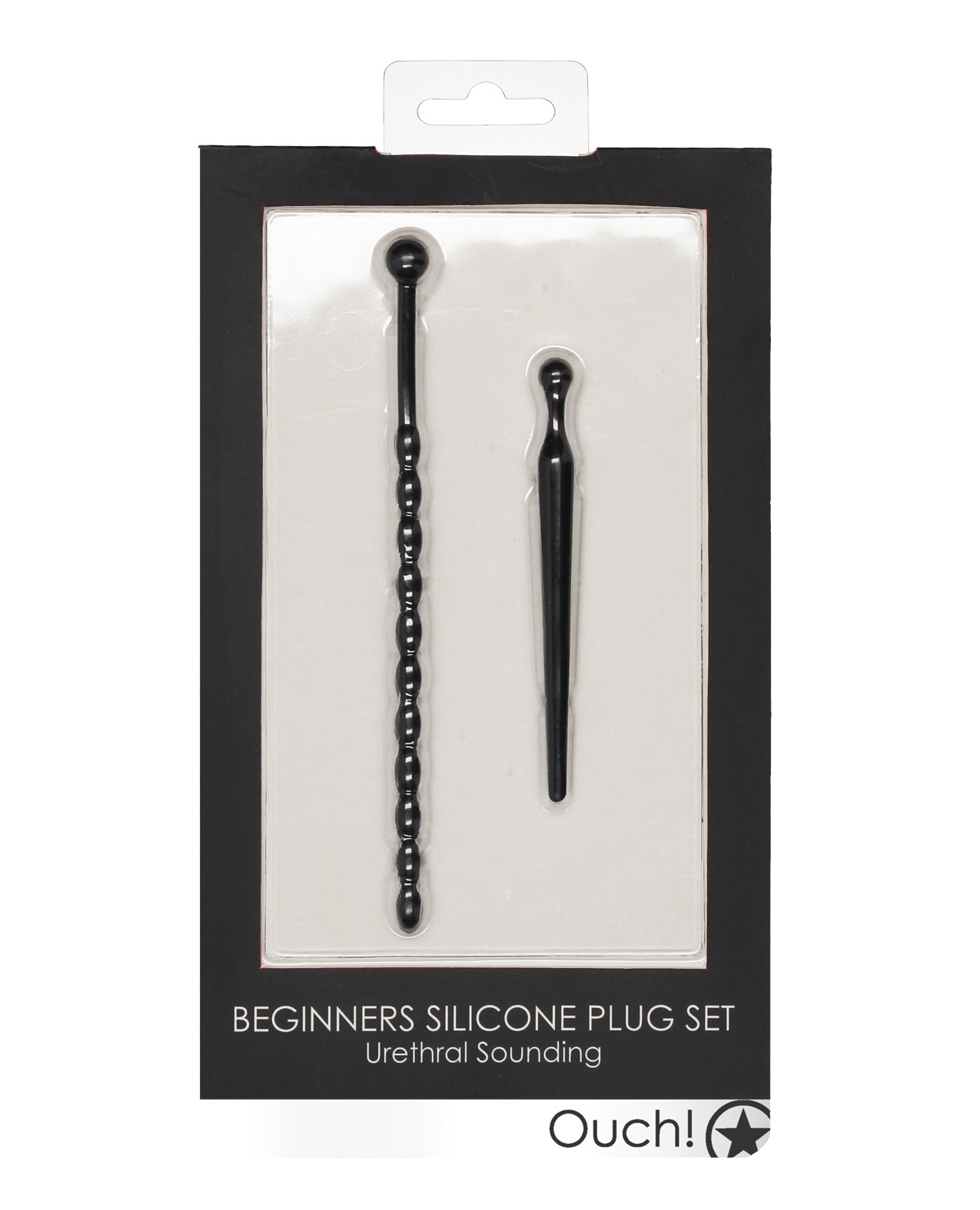 Ouch Urethral Sounding Plug Set medical-grade silicone with twisted texture for safe and comfortable beginner urethral stimulation