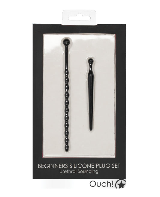 Ouch Urethral Sounding Plug Set medical-grade silicone with twisted texture for safe and comfortable beginner urethral stimulation