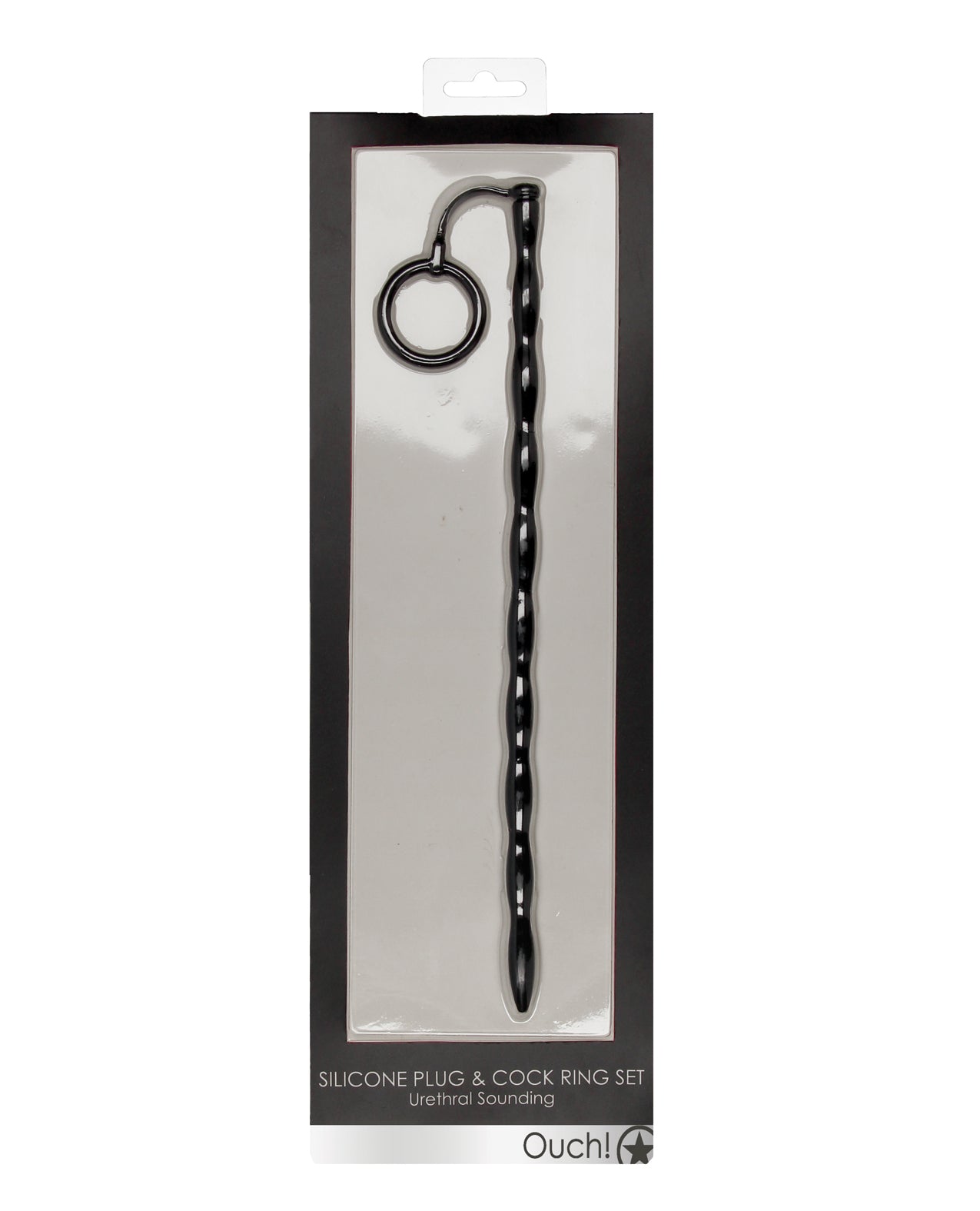 Ouch Silicone Urethral Sounding Plug and Cock Ring Set with Twisted Design for Versatile Pleasure and Delayed Ejaculation