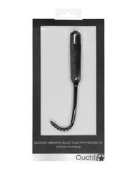Ouch Silicone Vibrating Urethral Sounding Plug with Ribbed Beaded Tip for Intense Urethral Stimulation