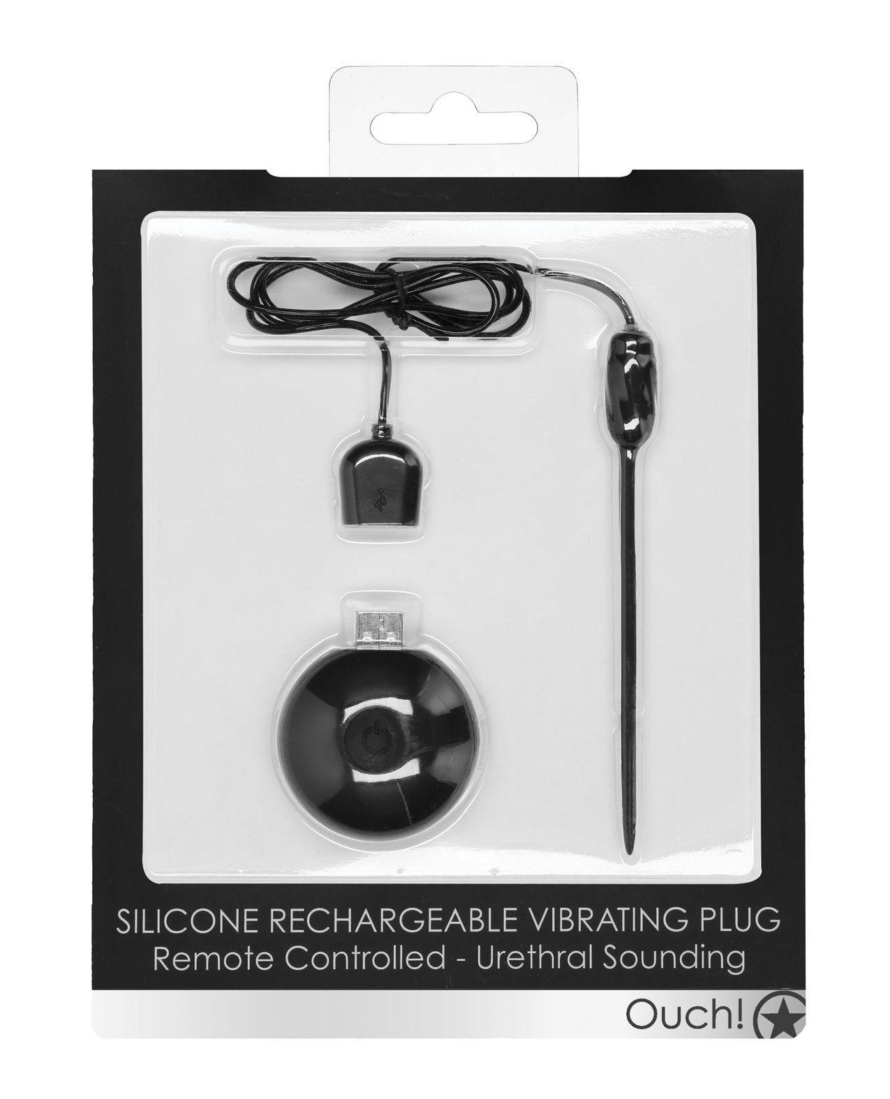 Ouch Silicone Urethral Sounding Plug Rechargeable Vibrating Remote Controlled Design for Intense Urethral Stimulation