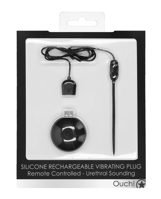 Ouch Silicone Urethral Sounding Plug Rechargeable Vibrating Remote Controlled Design for Intense Urethral Stimulation