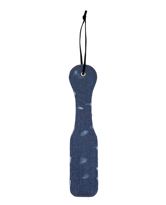 Shots Denim Paddle Blue with Wrist Strap Sturdy Construction for Bondage Roleplay and BDSM Impact Play