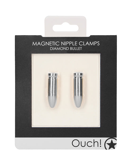 Ouch Magnetic Nipple Clamps Aluminum Strong Magnetic Silver for Sensory Bondage Play
