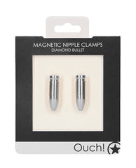 Ouch Magnetic Nipple Clamps Aluminum Strong Magnetic Silver for Sensory Bondage Play