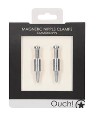 Ouch Magnetic Nipple Clamps Adjustable Aluminum Silver for Sensation Play and Body-Safe Bondage