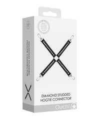 Ouch Bondage Hogtie Faux Leather Diamond Studded Secure Design for Advanced Restraint Play