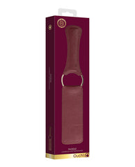 Ouch Bondage Paddle Burgundy PU Leather Golden Decorations for Sensation Play and BDSM Restraint