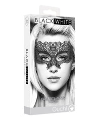 Ouch Bondage Blindfolds Princess Black Lace Eye Mask with Modern Venetian Design and Adjustable Ribbon for Elegant Masquerade Parties