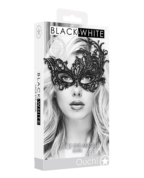 Ouch Black Lace Eye Mask Venetian Design Lightweight Ribbon Tie for Masquerade Costume Accessory