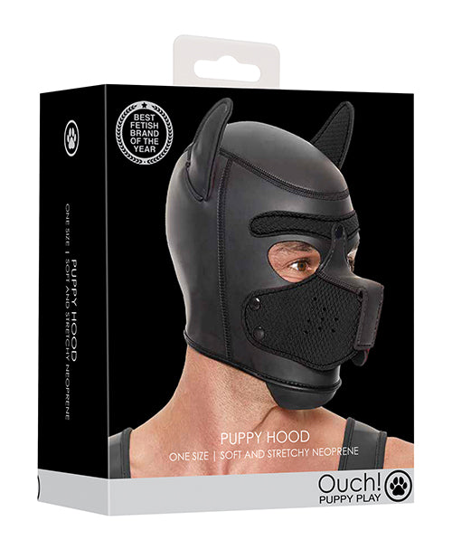 Ouch Bondage Puppy Play Hood Neoprene Detachable Muzzle for Comfortable Roleplay Play