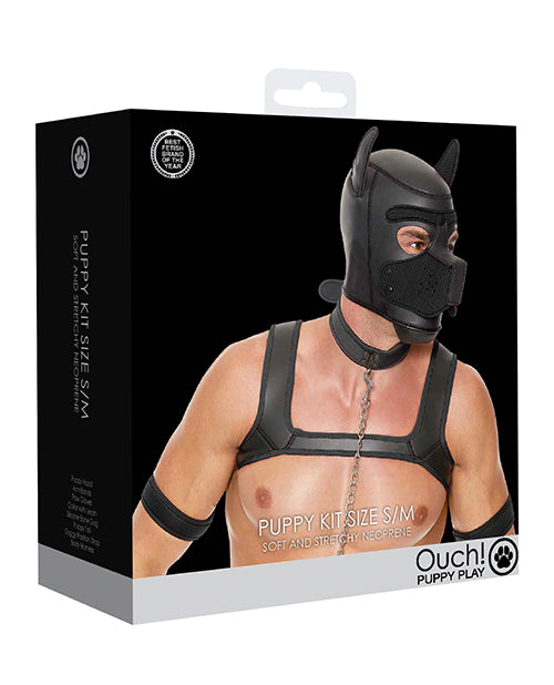 Ouch Bondage Puppy Play Kit with Neoprene Hood, Tail, and Collar for Immersive Role-Play Experience