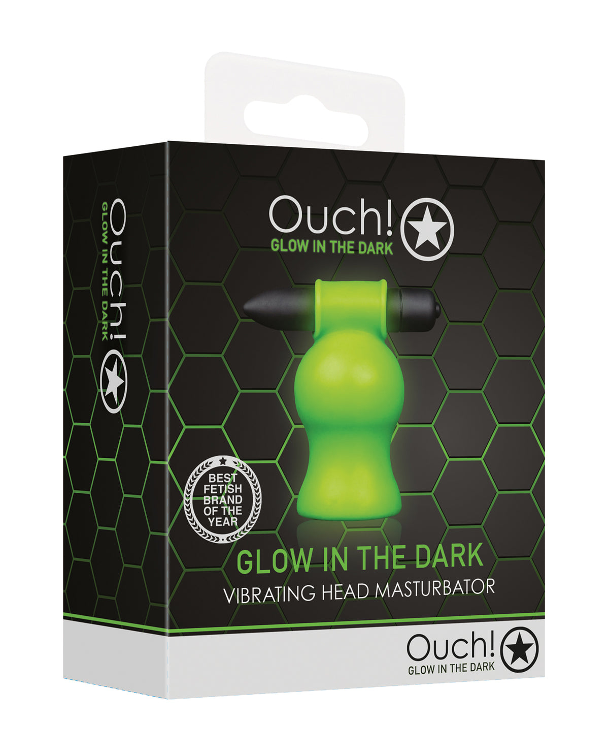 Shots Ouch Vibrating Head Masturbator - Glow in the Dark