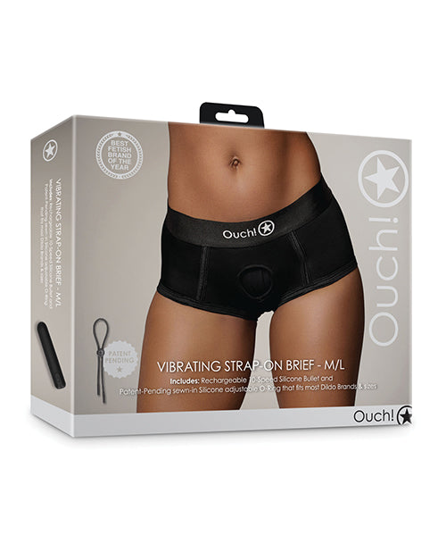 Ouch Strap-On Brief Mid-Rise Fit Rechargeable Vibrating Bullet for Versatile Adult Harness Play