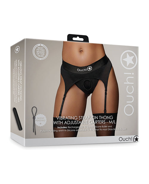 Ouch Strap-On Thong Adjustable Garters 10-Speed Vibrating Bullet for Comfortable and Versatile Couples Play