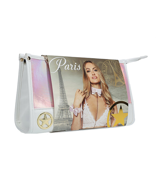 Ouch Paris Collection Bondage Kit with Iridescent Handbag and Vibrating Bullet for Stylish Bedroom Restraint Play