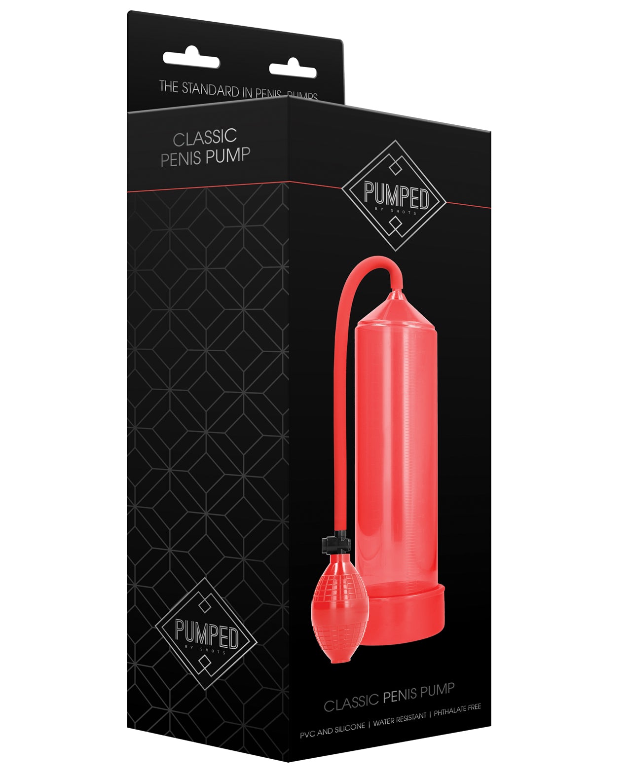 Pumped Penis Enhancement Pump Classic Red with Silicone Sleeve and Handheld Pump for Erectile Support