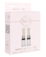 Pumped Nipple Suction Stimulators Small Clear with Twist Function for Heightened Nipple Sensitivity and Solo or Partner Play
