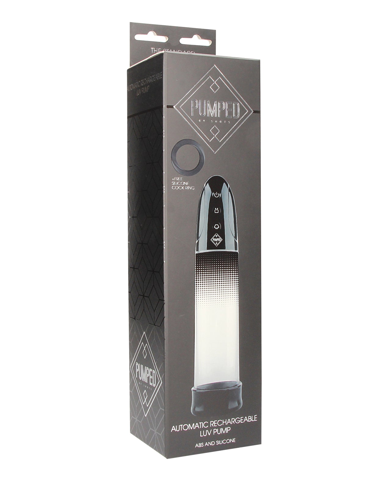 Pumped Penis Enhancement Automatic Rechargeable Luv Pump Black with Silicone Sleeve for Instant Erection and Enlargement