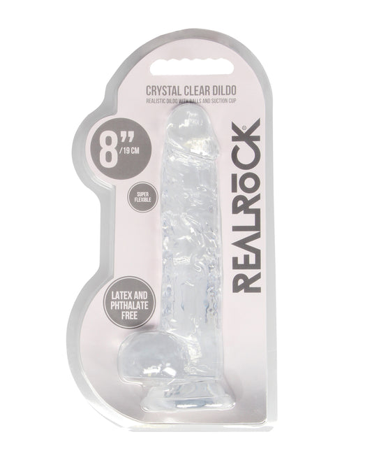 RealRock Dildo Transparent Suction Cup Realistic Balls Body-Safe Material for Intimate Pleasure