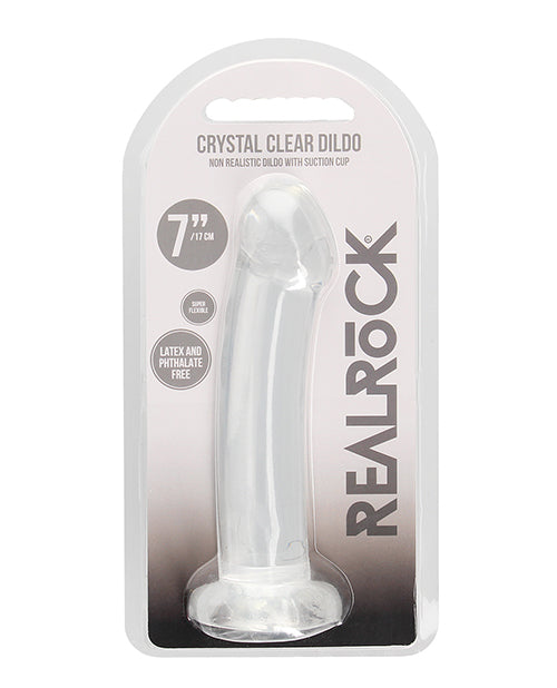 RealRock Dildo Transparent 7-Inch with Suction Base and Harness Compatibility for Enhanced Stimulation