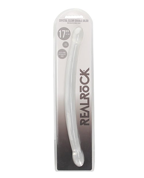 RealRock Double Dong Transparent Crystal Clear Dual-Ended Dildo for Versatile Anal and Vaginal Use
