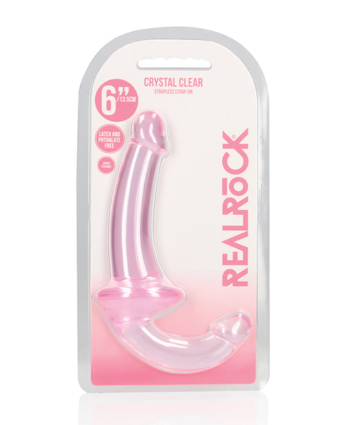 RealRock Strapless Strap-On Crystal Clear Silicone Dual-Ended Design for Couples Intimate Connection