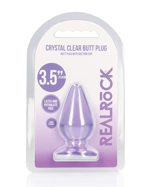 RealRock Anal Plug Crystal Clear Transparent Design Suction Base for Comfortable Anal Play