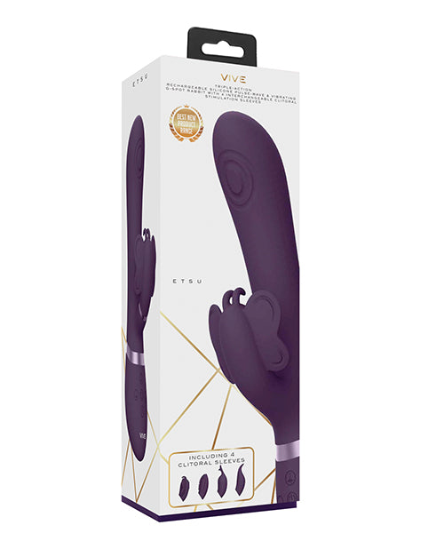 Vive Vibrator Pulse G-Spot Rabbit Interchangeable Silicone Sleeves Triple Motors for Advanced Stimulation
