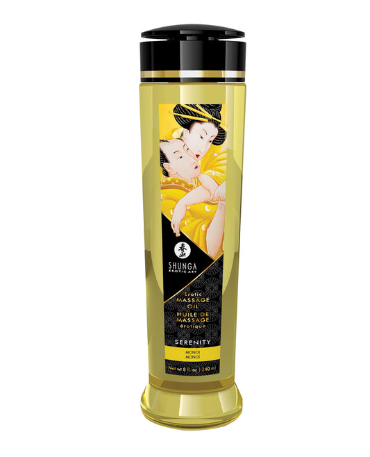 Shunga Massage Oil Monoi Scented Natural Cold-Pressed Oils with Vitamin E for Sensual Massage