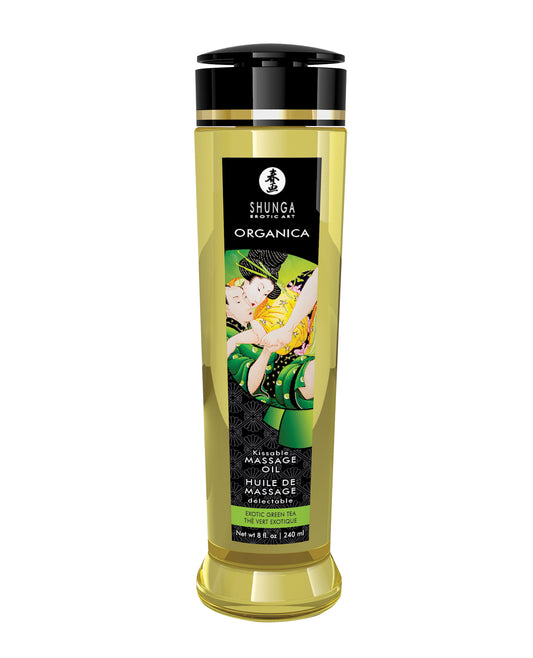 Shunga Massage Oil Organic Kissable Edible Green Tea Aroma for Sensual Relaxation and Skincare