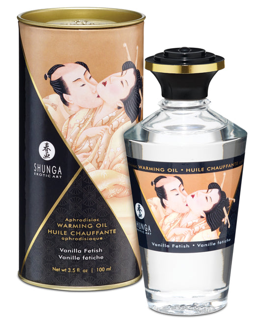 Shunga Massage Product Warming Oil Edible Vanilla Formula for Sensual Sensations and Couples Play